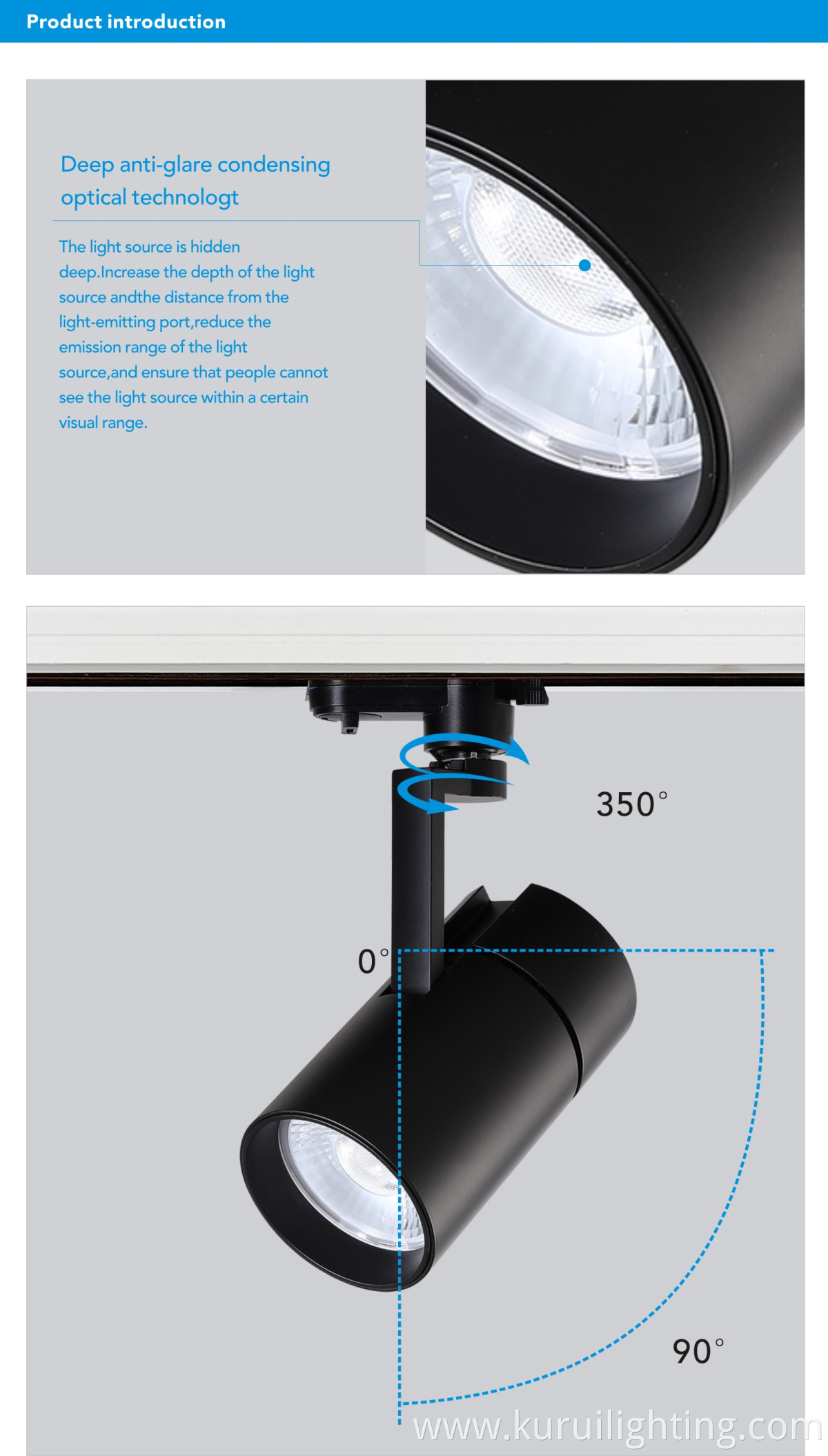 35W/40W Led Commercial Track Rail Lighting For Showroom Hotel Art Gallery Led Rail System Light